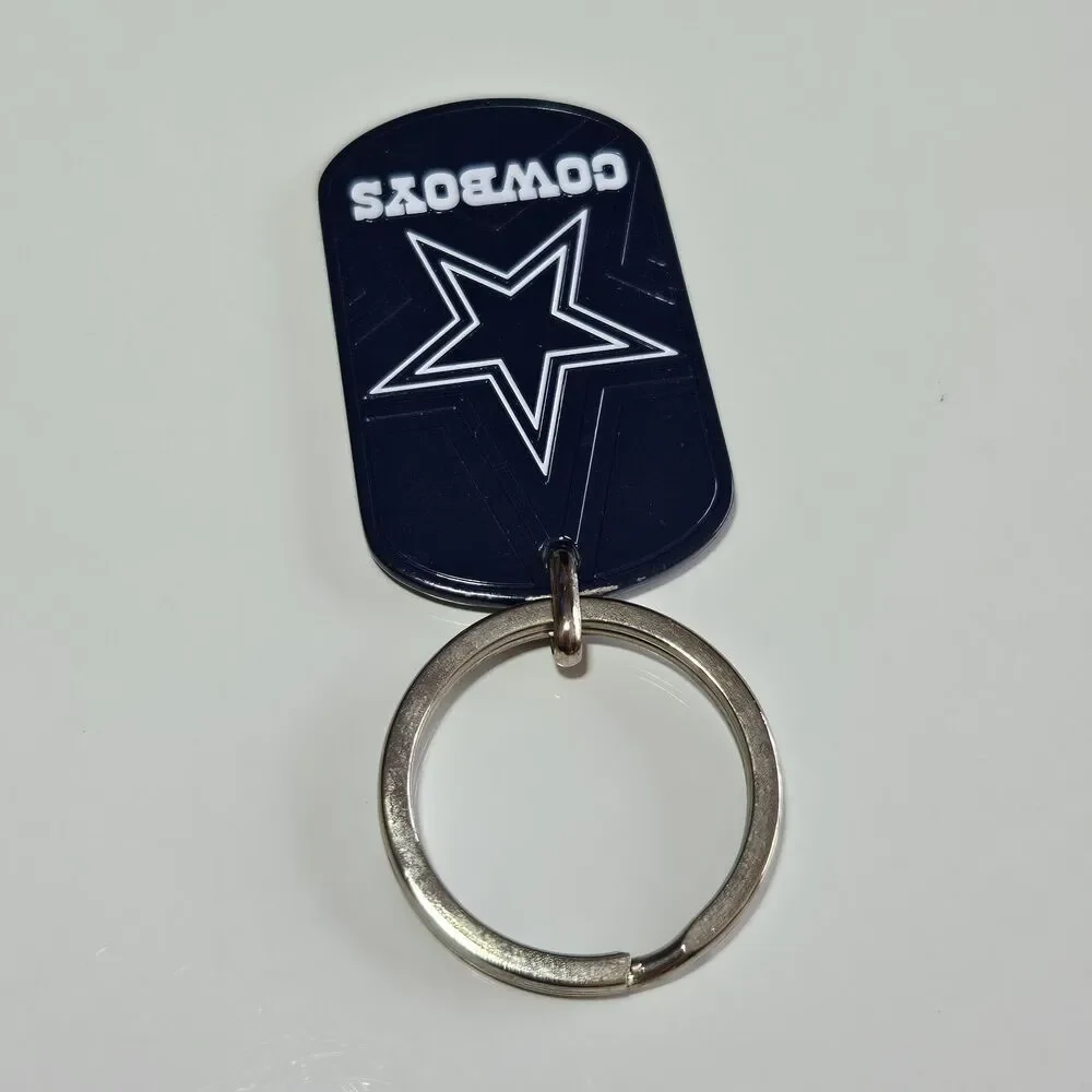 Dallas Cowboys NFL Football Keychain Backpack Pull Navy Blue Silver Tone